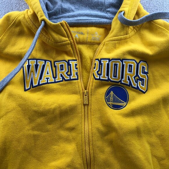 Golden State Warriors Men's Hoodie Jacket Size XL Full Zip NBA Yellow - Picture 4 of 10